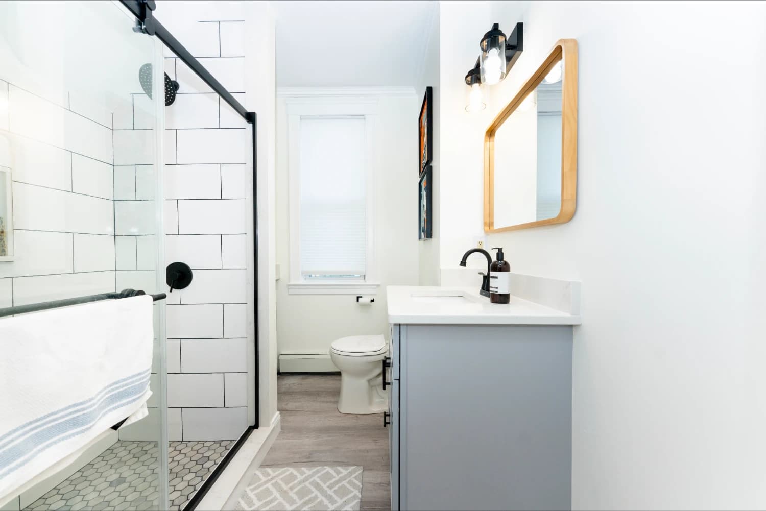 renovated bathroom with new tile